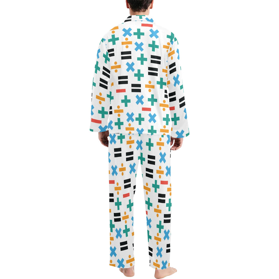 Math Pattern Print Design 05 Men's Long Pajama Set