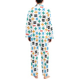 Math Pattern Print Design 05 Men's Long Pajama Set