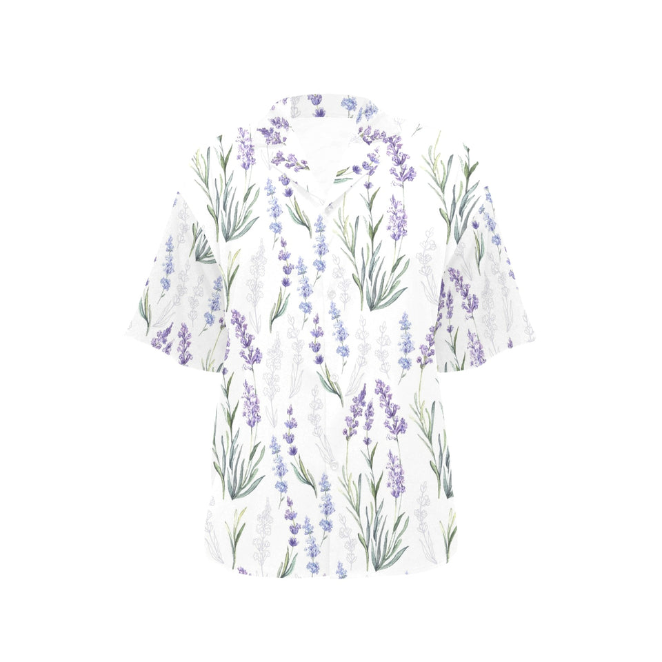 Hand painting Watercolor Lavender Women's All Over Print Hawaiian Shirt