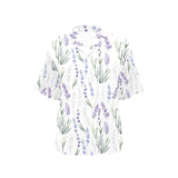Hand painting Watercolor Lavender Women's All Over Print Hawaiian Shirt
