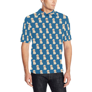 Golden Retriever Pattern Print Design 03 Men's All Over Print Polo Shirt