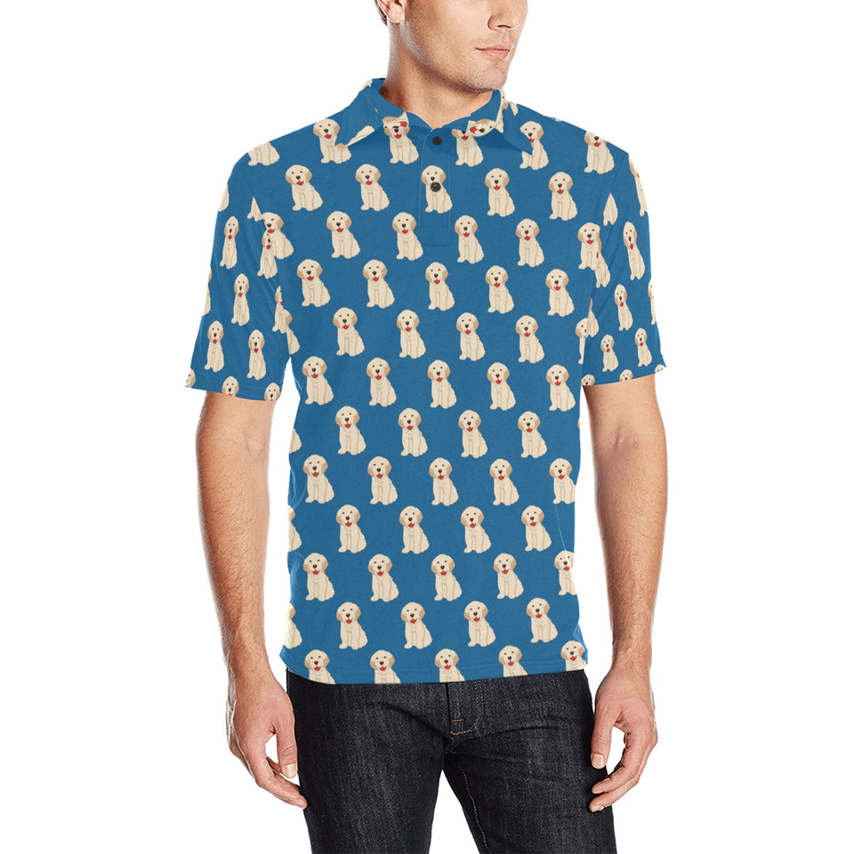 Golden Retriever Pattern Print Design 03 Men's All Over Print Polo Shirt