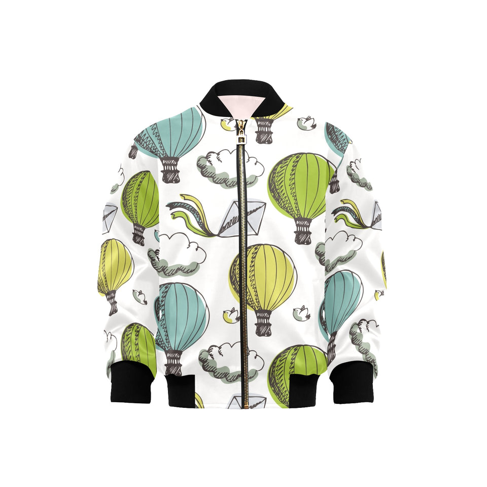 Hot Air Balloon Bird Cloud Pattern Kids' Boys' Girls' Bomber Jacket