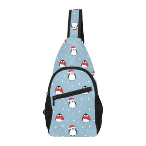 Cute penguin christmas snow pattern All Over Print Chest Bag