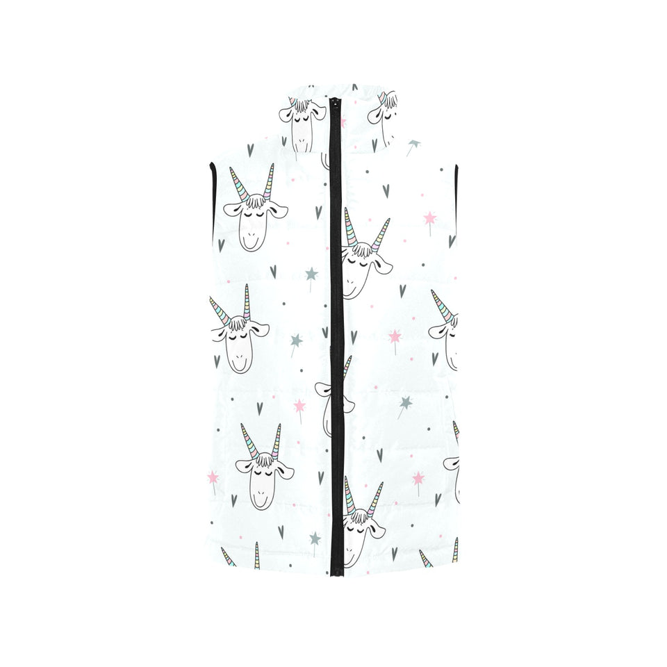 Cute goat design pattern Women's Padded Vest