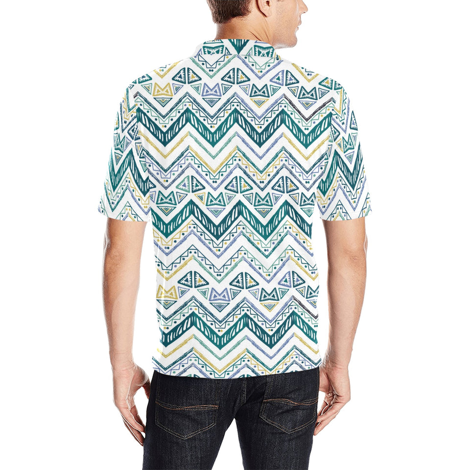 zigzag chevron paint design pattern Men's All Over Print Polo Shirt