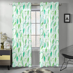 Green Peas Pattern Print Design 01 Gauze Curtain
