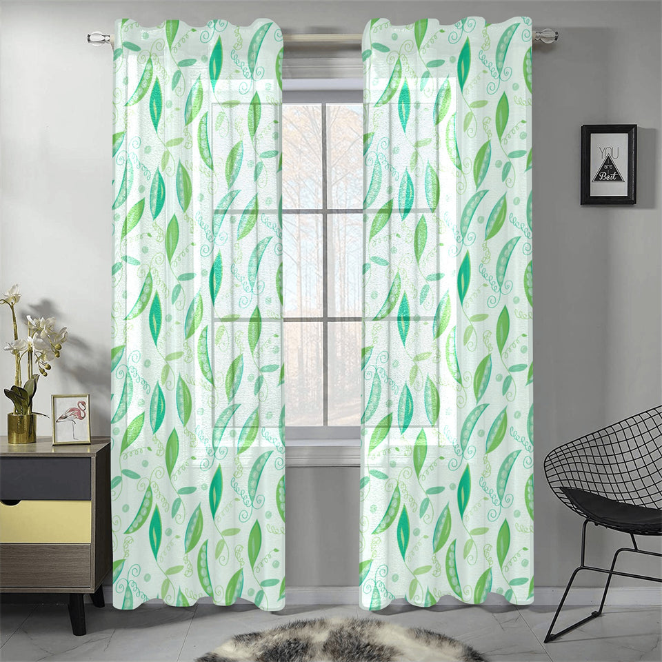Green Peas Pattern Print Design 01 Gauze Curtain