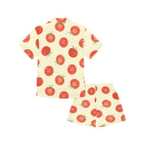 Tomato dot background Kids' Boys' Girls' V-Neck Short Pajama Set