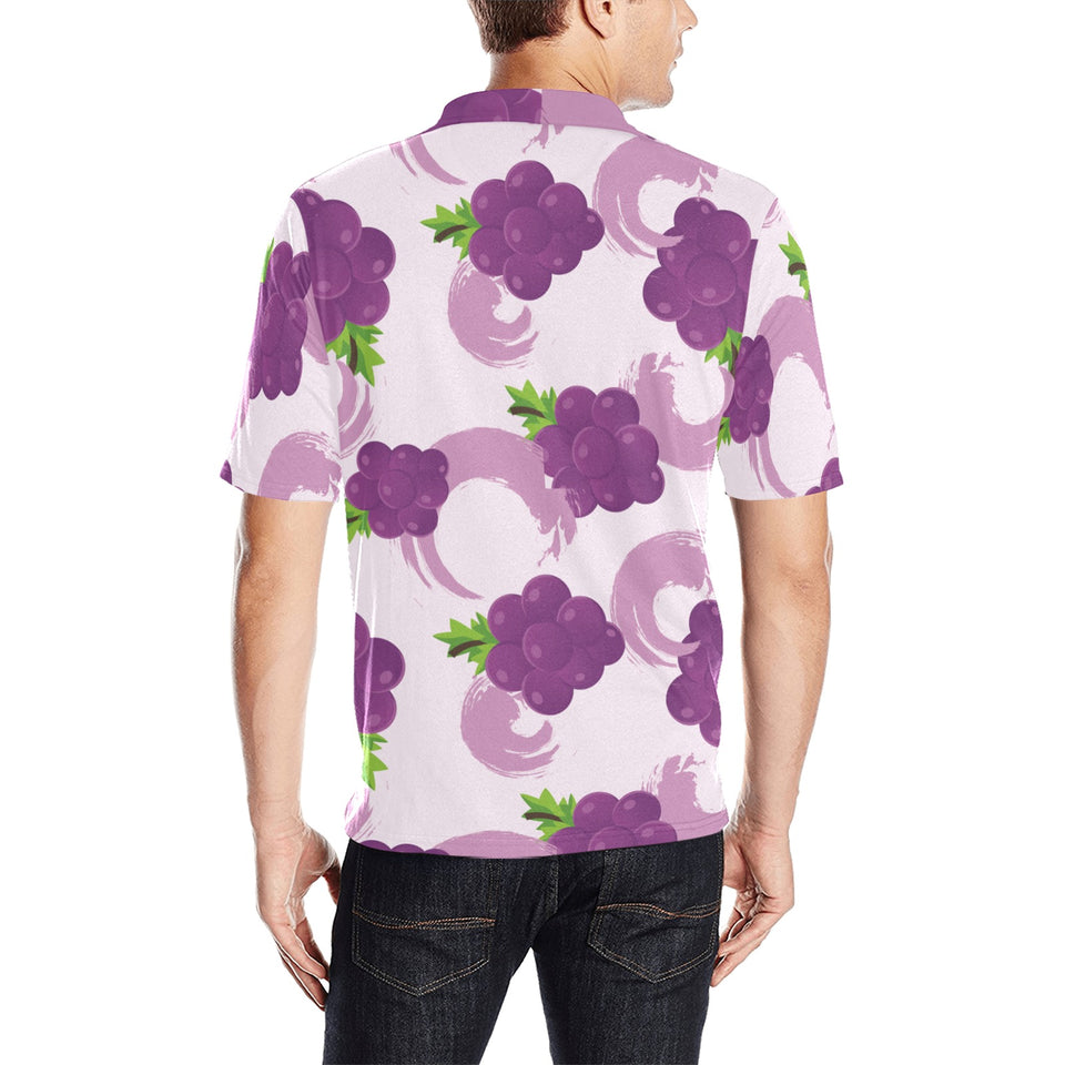 Cute Grape pattern Men's All Over Print Polo Shirt