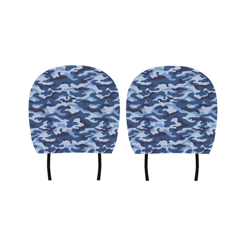 Blue camouflage pattern Car Headrest Cover
