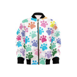 Dog Paws Pattern Print Design 01 Kids' Boys' Girls' Bomber Jacket