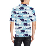 polar bear winter snow pattern Men's All Over Print Polo Shirt