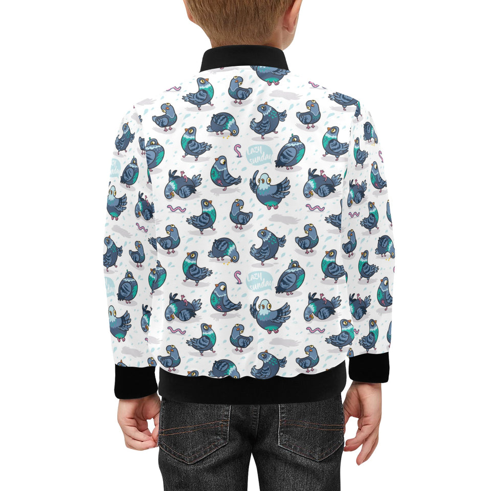 Pigeon Pattern Print Design 02 Kids' Boys' Girls' Bomber Jacket