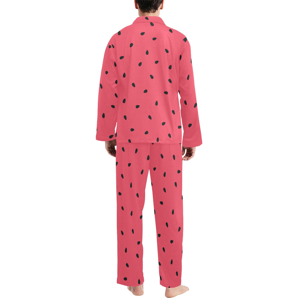 watermelon texture background Men's Long Pajama Set