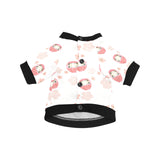 Daruma japanese wooden doll cherry blossom flower All Over Print Pet Dog Round Neck Fuzzy Shirt