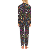 Music Notes Pattern Print Design 02 Women's All Over Print Pajama Set