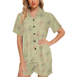 Camera Pattern Print Design 01 Women's V-Neck Short Pajama Set