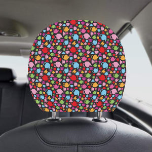 Tea pots Pattern Print Design 01 Car Headrest Cover