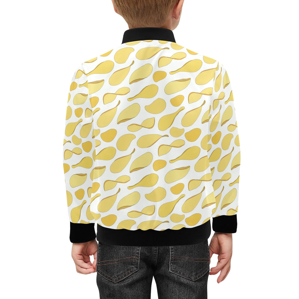 Potato Chips Pattern Print Design 02 Kids' Boys' Girls' Bomber Jacket