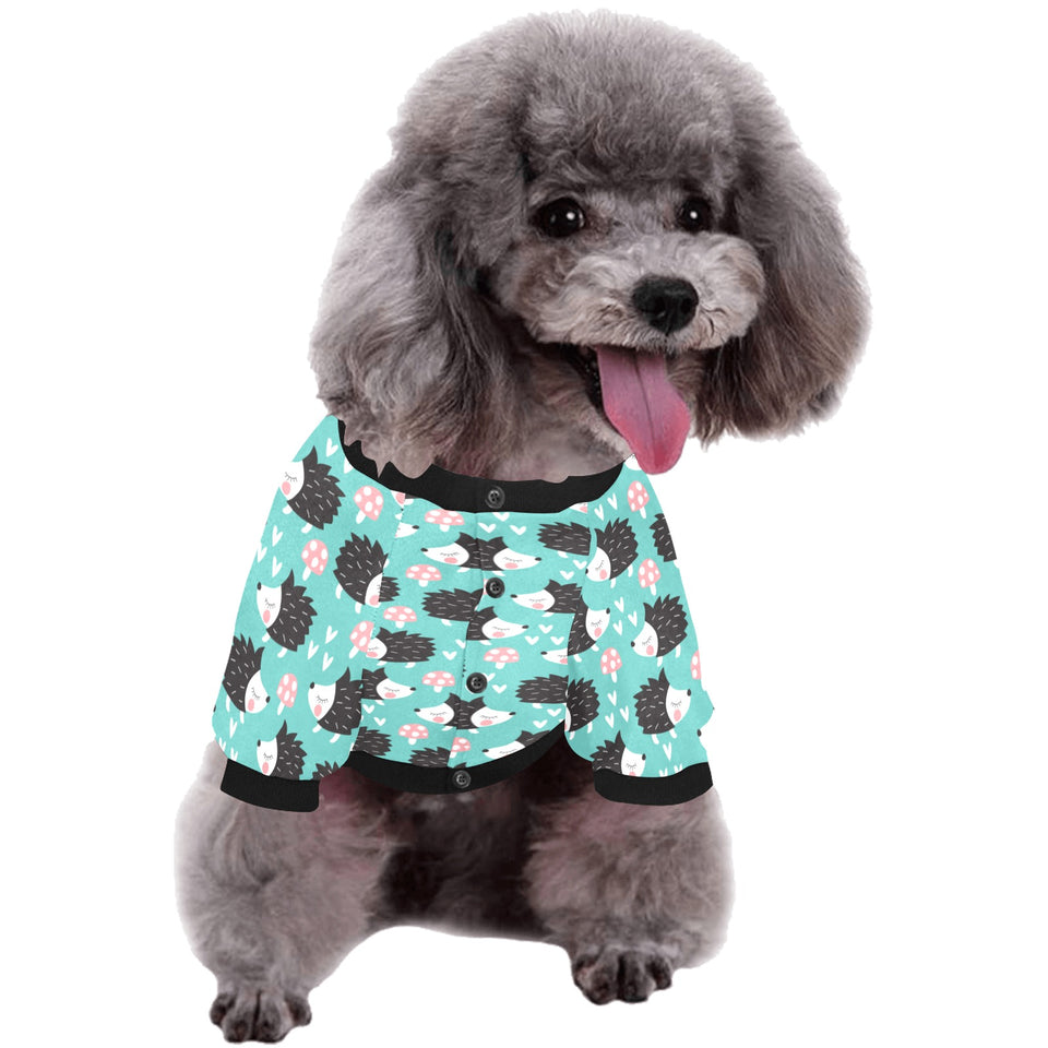 Hedgehog Pattern Print Design 03 All Over Print Pet Dog Round Neck Fuzzy Shirt