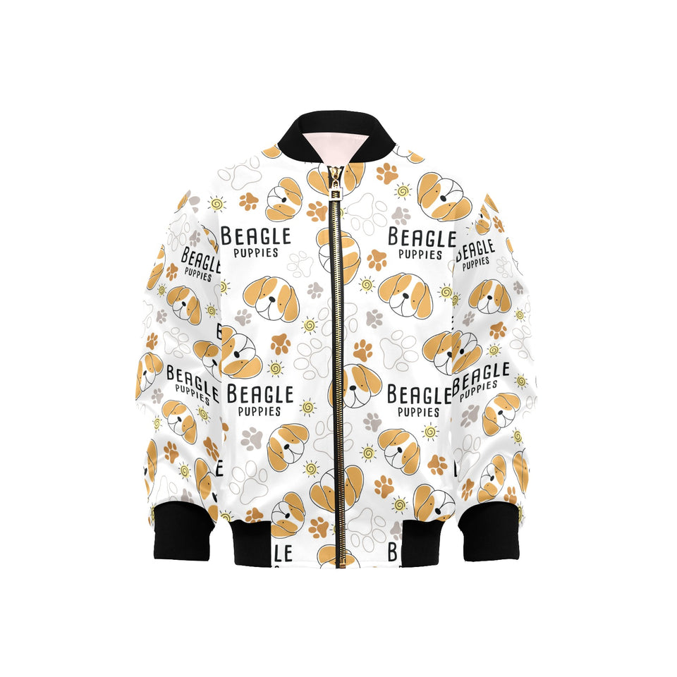 Cute beagle dog pattern background Kids' Boys' Girls' Bomber Jacket