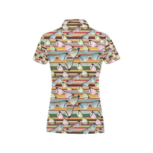 Sun Glasses Pattern Print Design 02 Women's All Over Print Polo Shirt