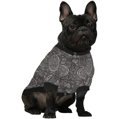 Pizza pattern All Over Print Pet Dog Round Neck Fuzzy Shirt