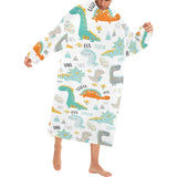 Cute funny kids dinosaurs pattern Blanket Robe with Sleeves