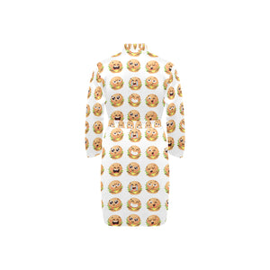 Hamburger Pattern Print Design 04 Men's Long Sleeve Belted Night Robe