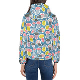 Colorful mushroom design pattern Women's Padded Hooded Jacket
