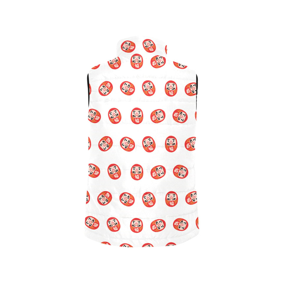 Daruma japanese wooden doll pattern Women's Padded Vest