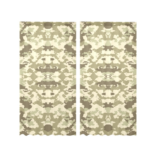 Light Green camouflage pattern Gauze Curtain