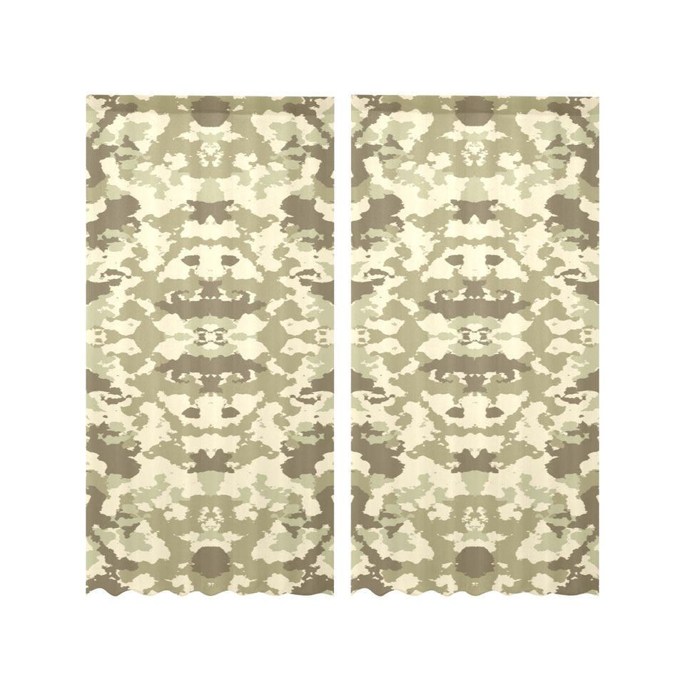 Light Green camouflage pattern Gauze Curtain