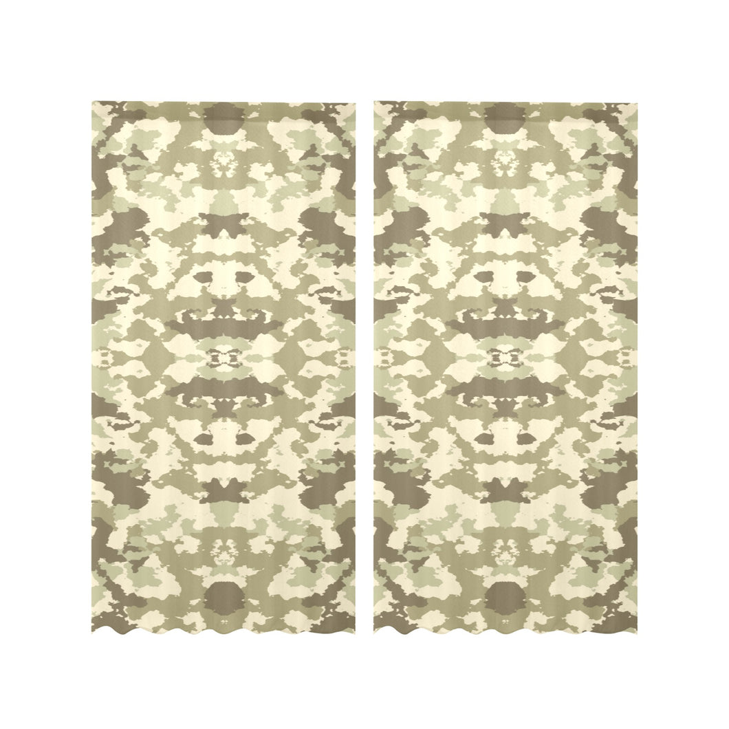 Light Green camouflage pattern Gauze Curtain