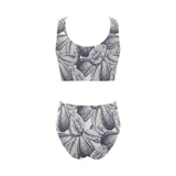 Guava tropical hand drawn pattern Chest Bowknot High Waisted Bikini Swimsuit