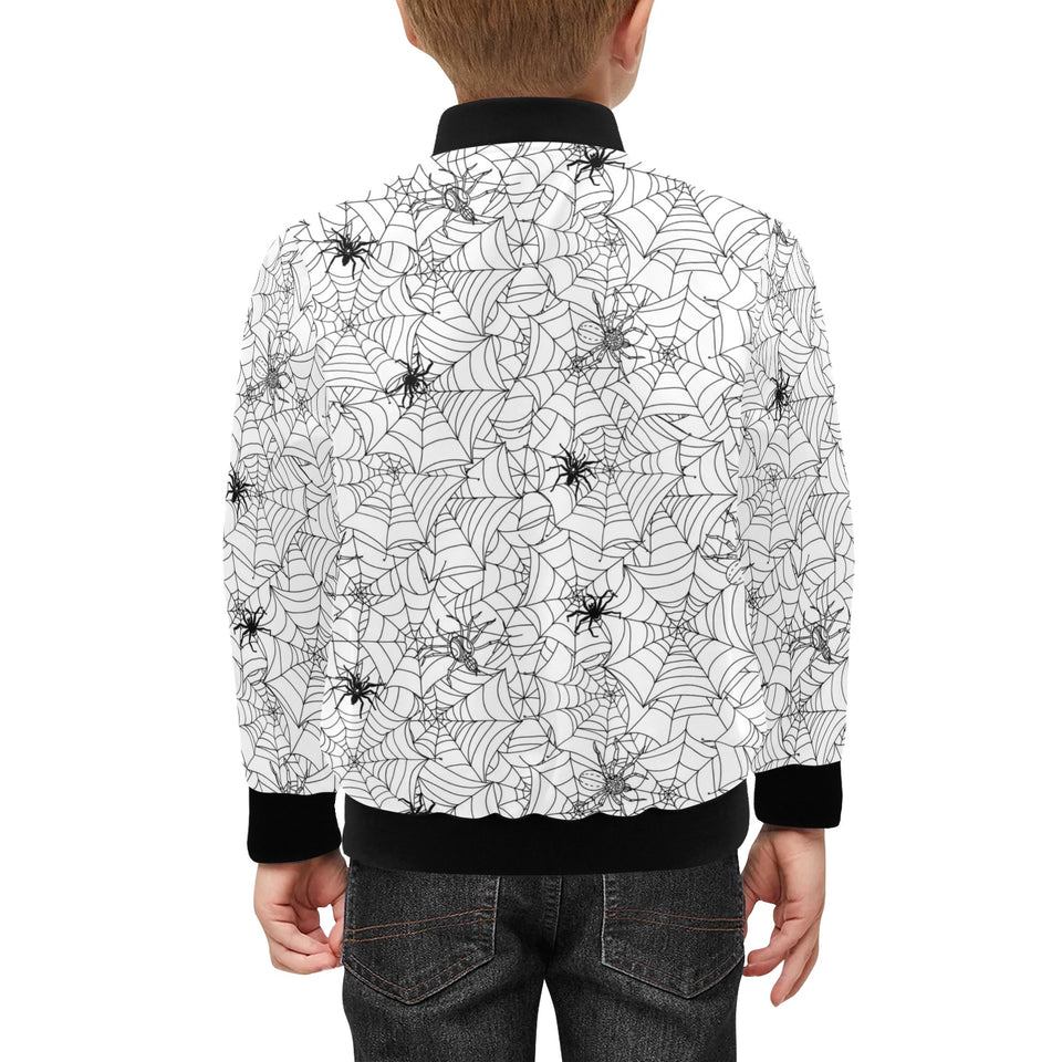 Spider web cobweb pattern Kids' Boys' Girls' Bomber Jacket