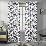 Crow dark floral pattern Gauze Curtain