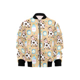 Cow bottle of milk pattern Kids' Boys' Girls' Bomber Jacket
