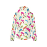 Colorful Chameleon lizard pattern Women's Padded Hooded Jacket