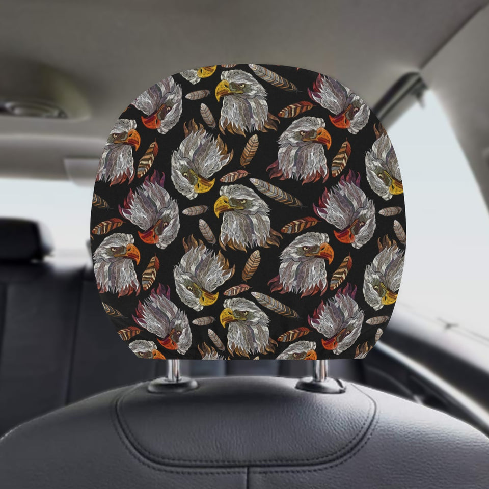Eagle Pattern Print Design 05 Car Headrest Cover