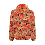 Fire flame pattern Men's Padded Hooded Jacket