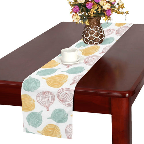 colorful onions white background Table Runner