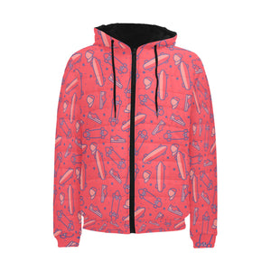 Skate Board Pattern Print Design 01 Men's Padded Hooded Jacket