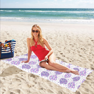 Hedgehog Pattern Print Design 05 Beach Towel