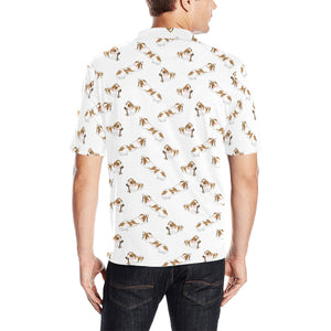 Jack Russel Pattern Print Design 04 Men's All Over Print Polo Shirt