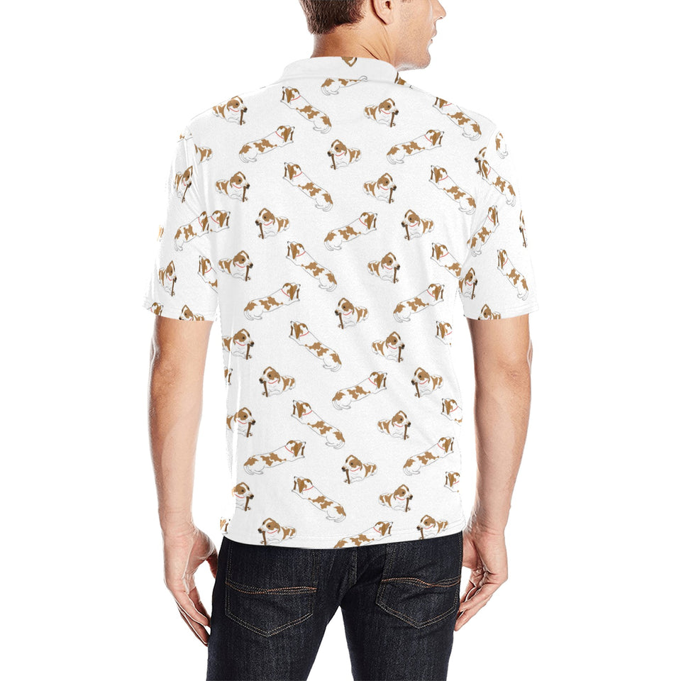 Jack Russel Pattern Print Design 04 Men's All Over Print Polo Shirt