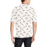 Jack Russel Pattern Print Design 04 Men's All Over Print Polo Shirt