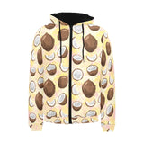 Coconut Pattern Print Design 05 Men's Padded Hooded Jacket