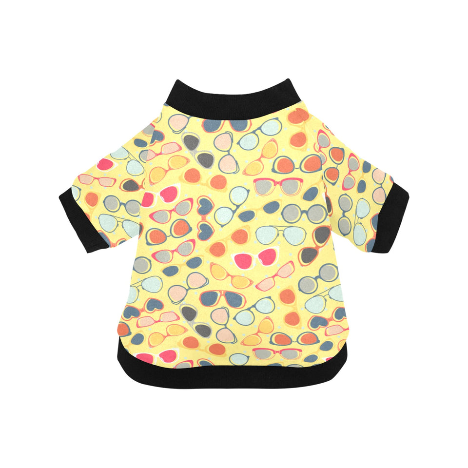 Sun Glasses Pattern Print Design 05 All Over Print Pet Dog Round Neck Fuzzy Shirt
